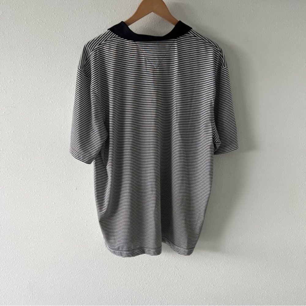 Tommy Hilfiger Mens XL black & white stripped polo shirt.